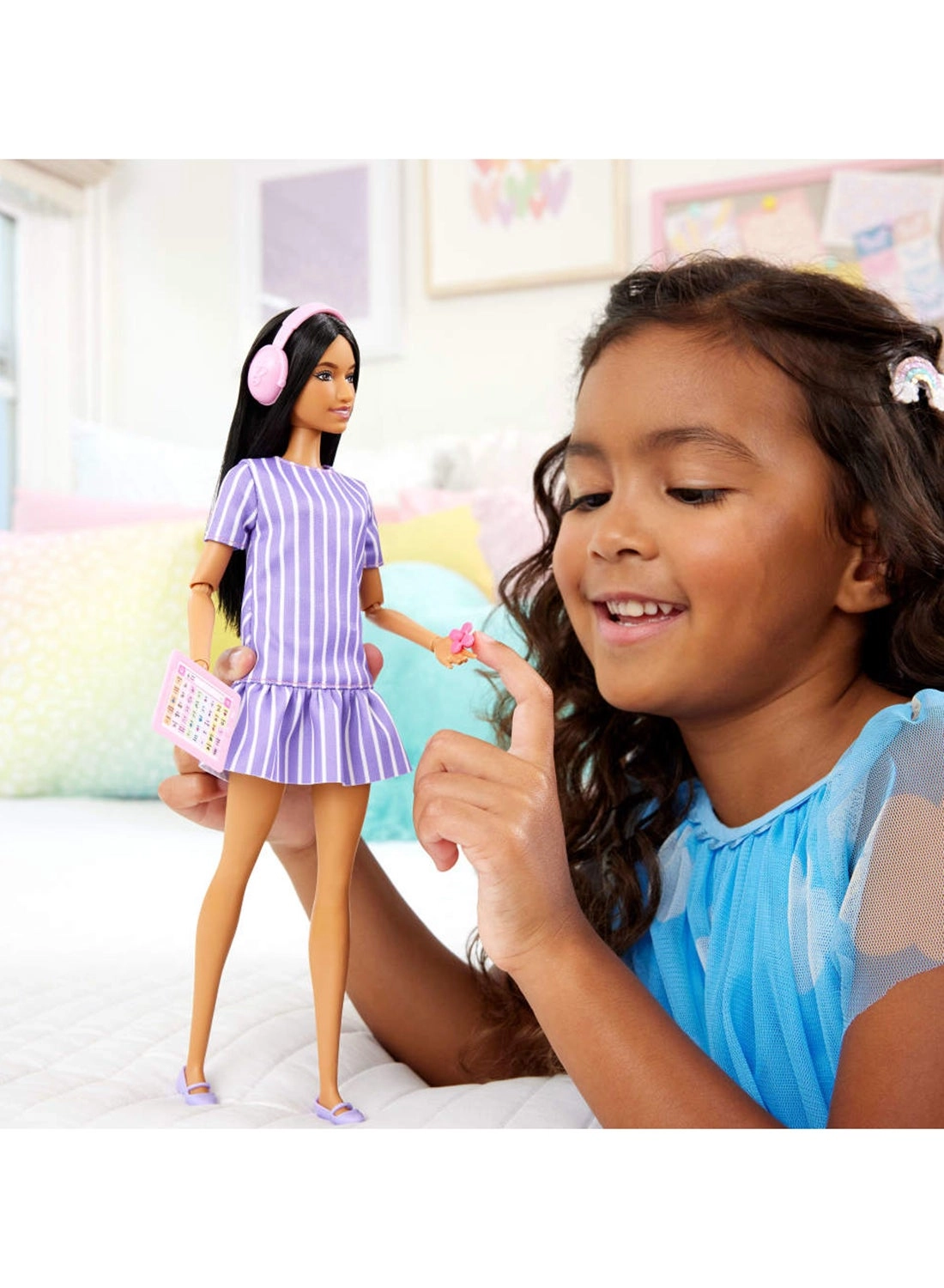Barbie Fashionistas - Autistic Doll Purple Striped Dress