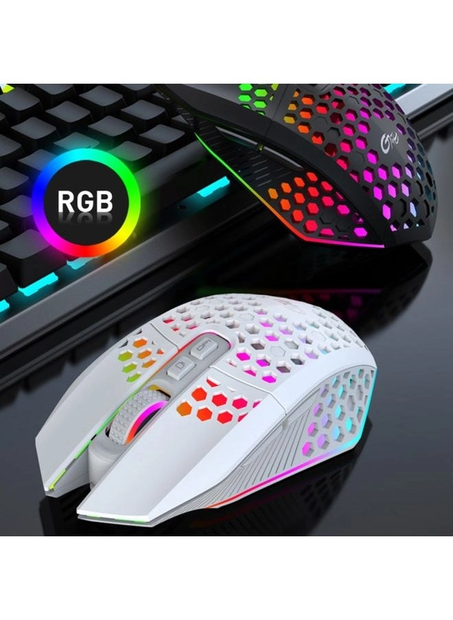 X801 8-Button 1600DPI Hollow Luminous Gaming Mouse - Wireless