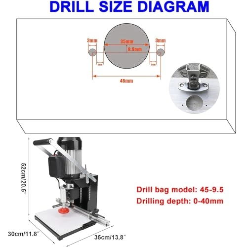 Handheld Hinge Drill - 1100W 2880 rpm 0-40mm