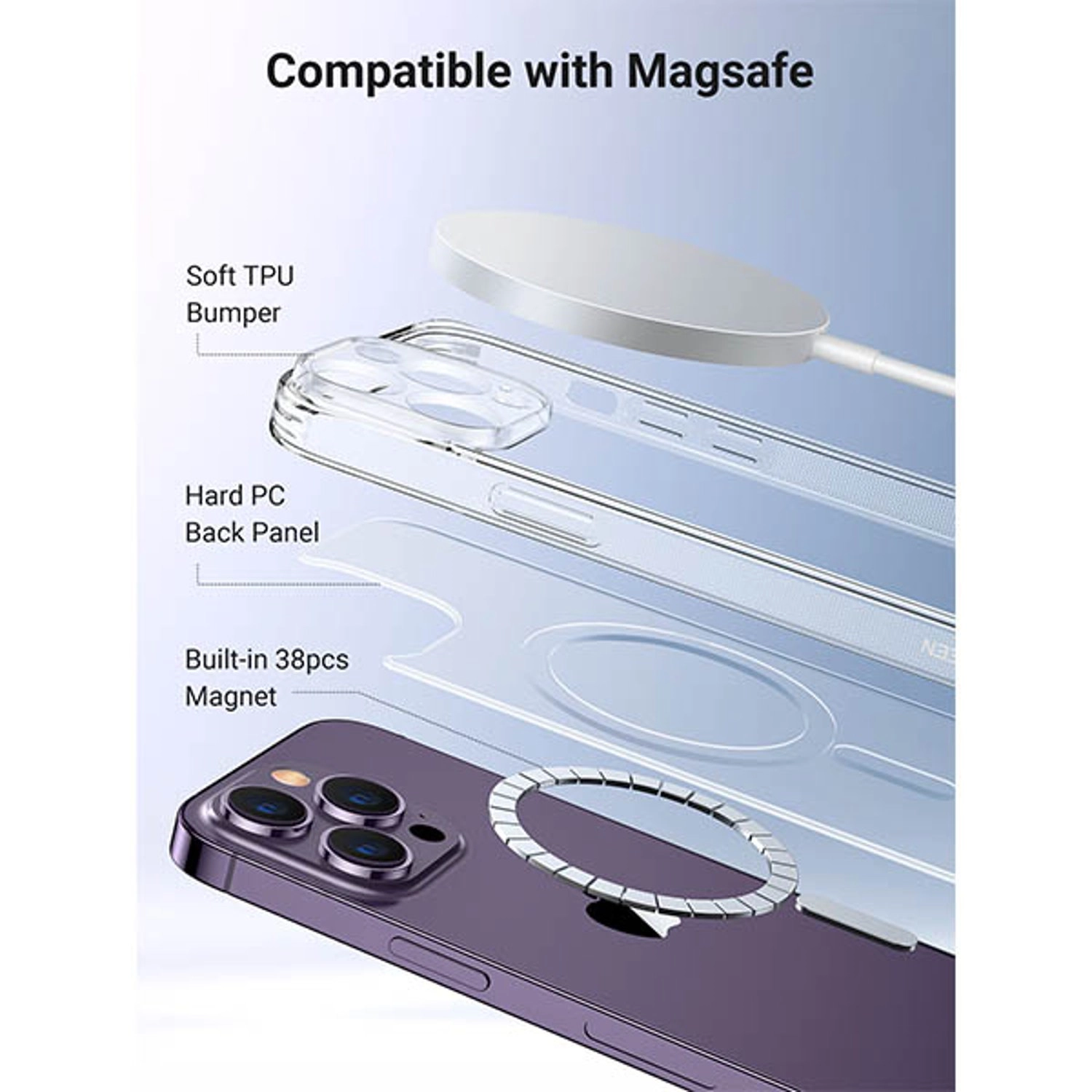 Magnetic Back Case for iPhone 14 Pro