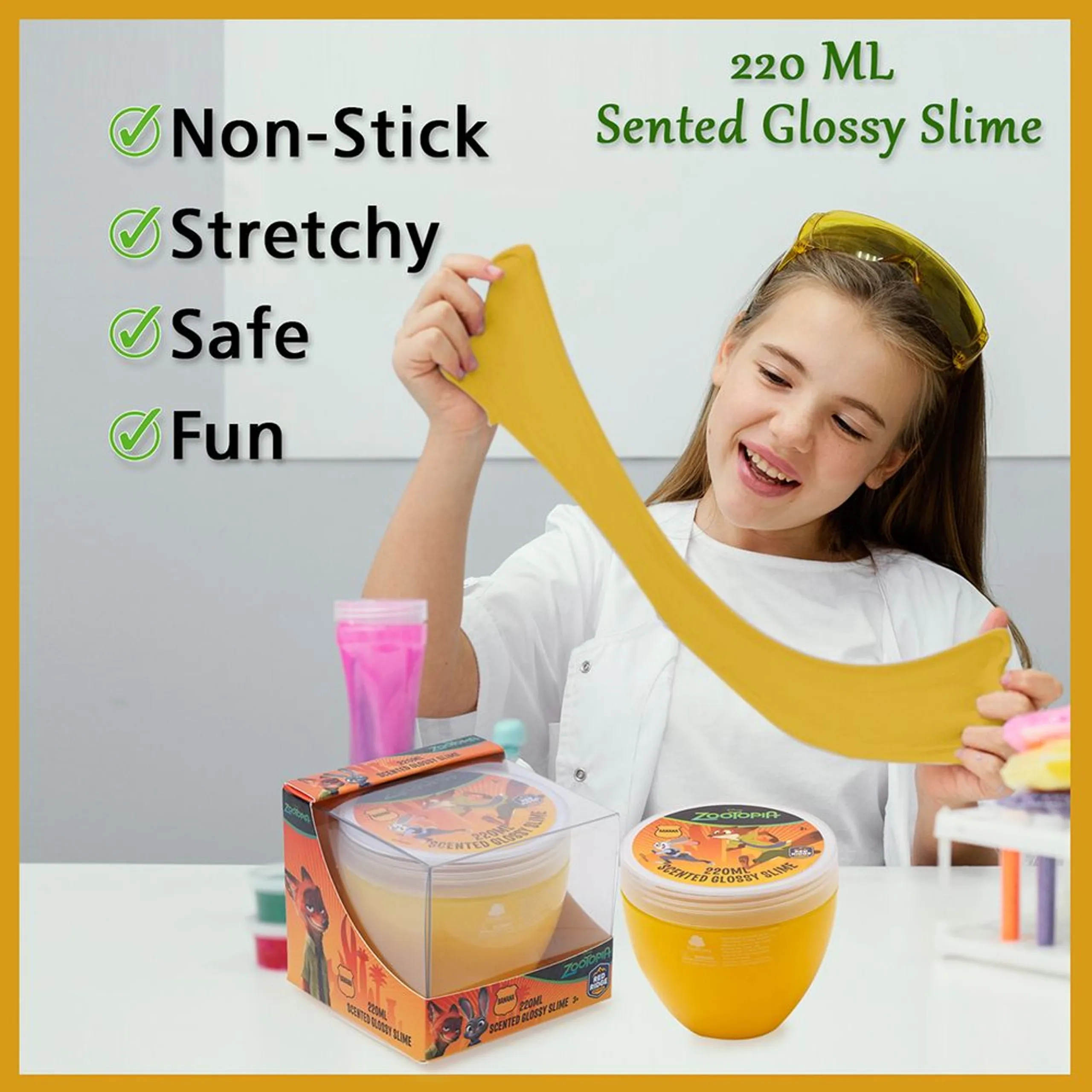 Disney Zootopia Scented Glossy Slime - Banana 220 ml - 3 years+