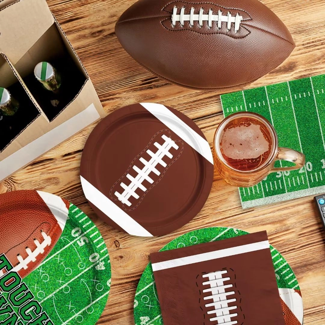 Football Party Supplies Kit - Serve 25 Football