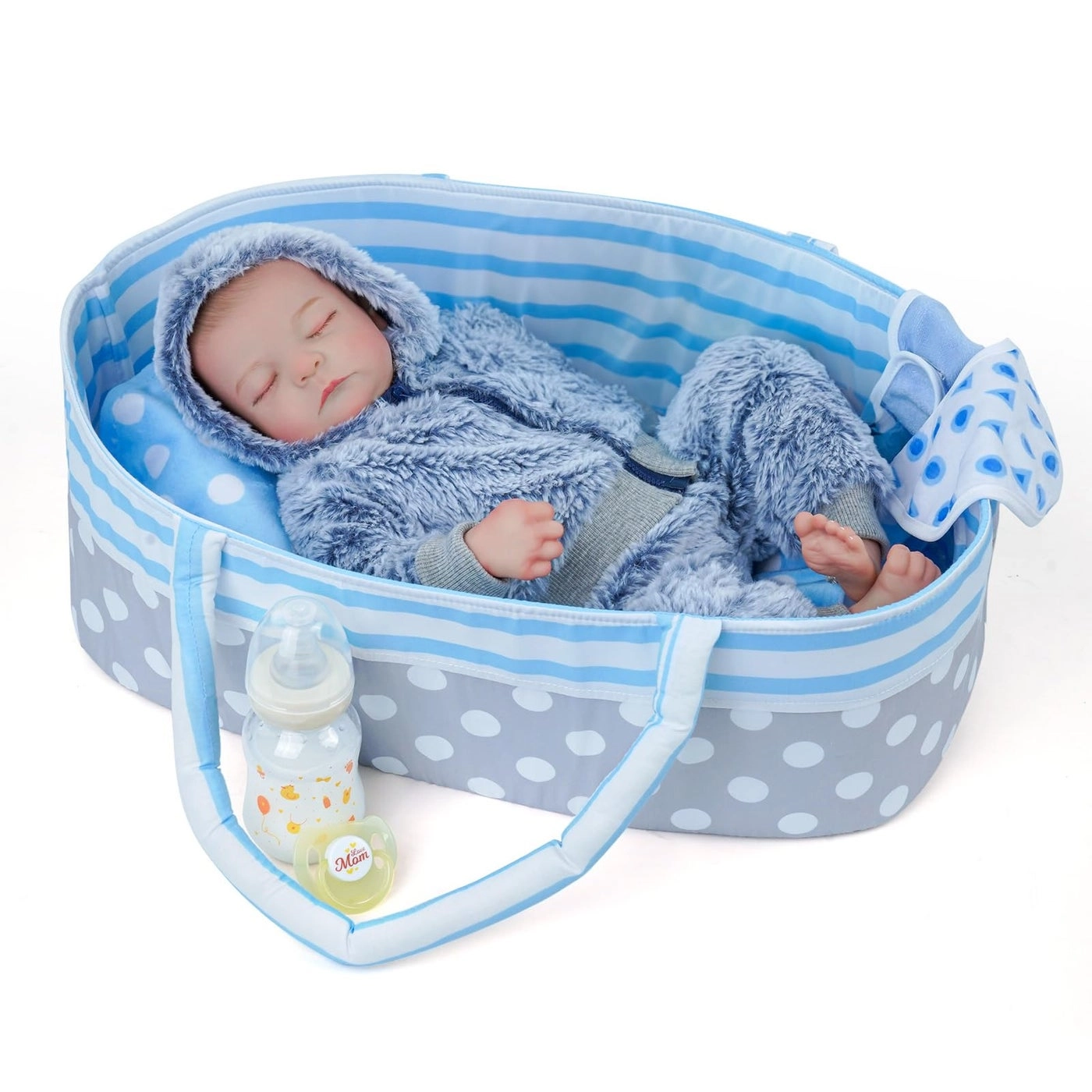 Reborn Baby Doll - 17 Inches Vinyl Boy Closed-Eyes Ages 3+