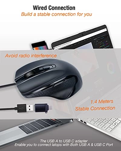 USB C Wired Mouse - USB