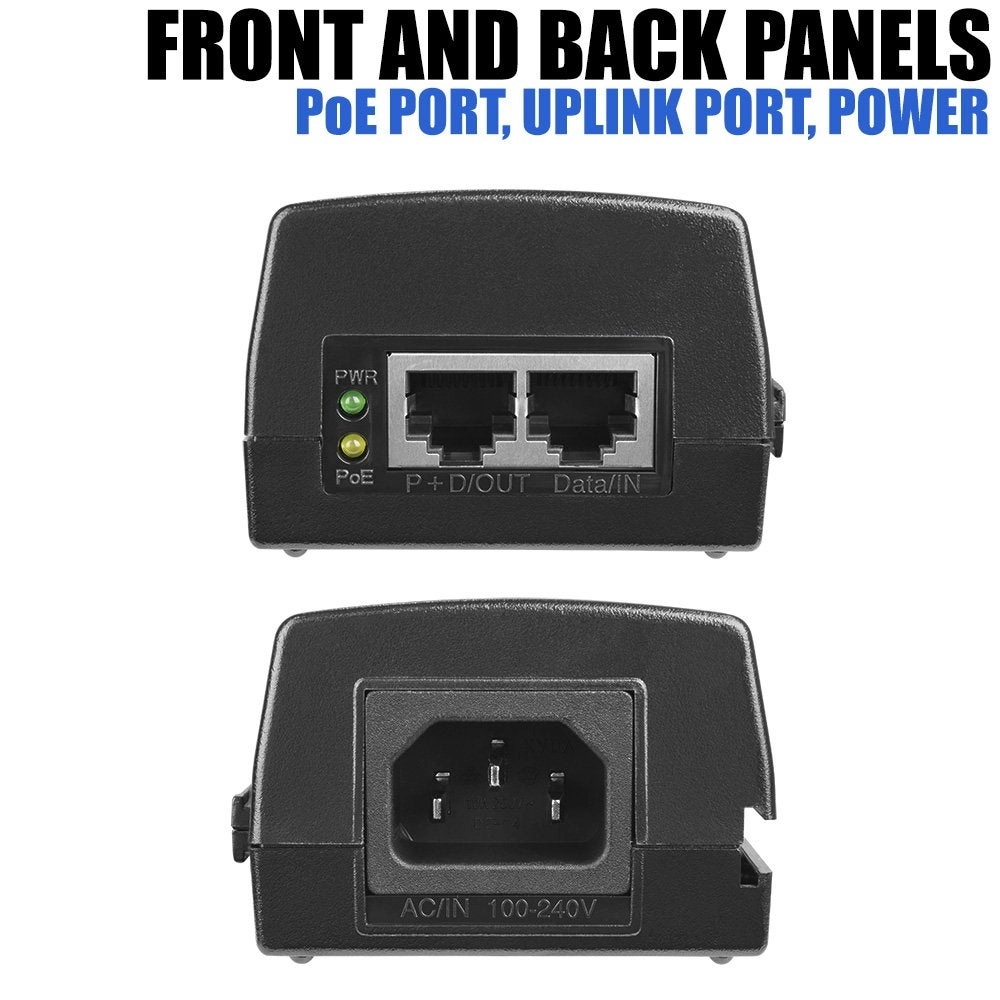 PoE Injector - 90W 1 Poe port and 1 uplink port 8023 afatbt 101001000Mbps