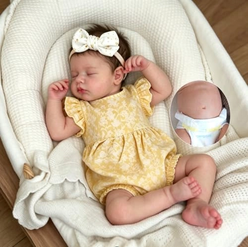 Reborn Baby Doll - 20Inch Full Body Silicone Vinyl Eyes Open Ages 3+