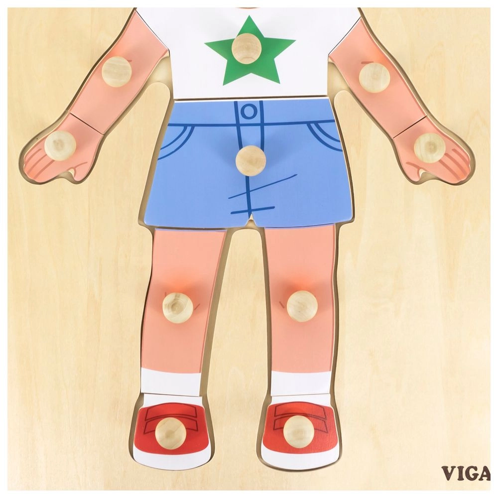Viga Boys Body Knob Puzzle - 18 months+ 12 pieces