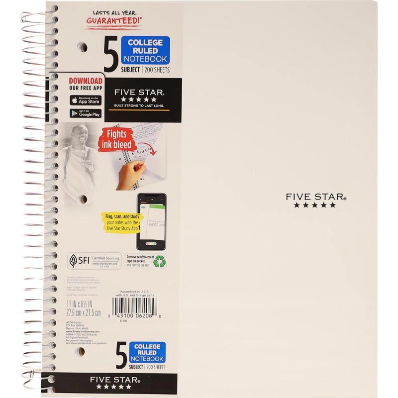 Notebook 8.5 X 11 Spiral - Grid 100 Sheets