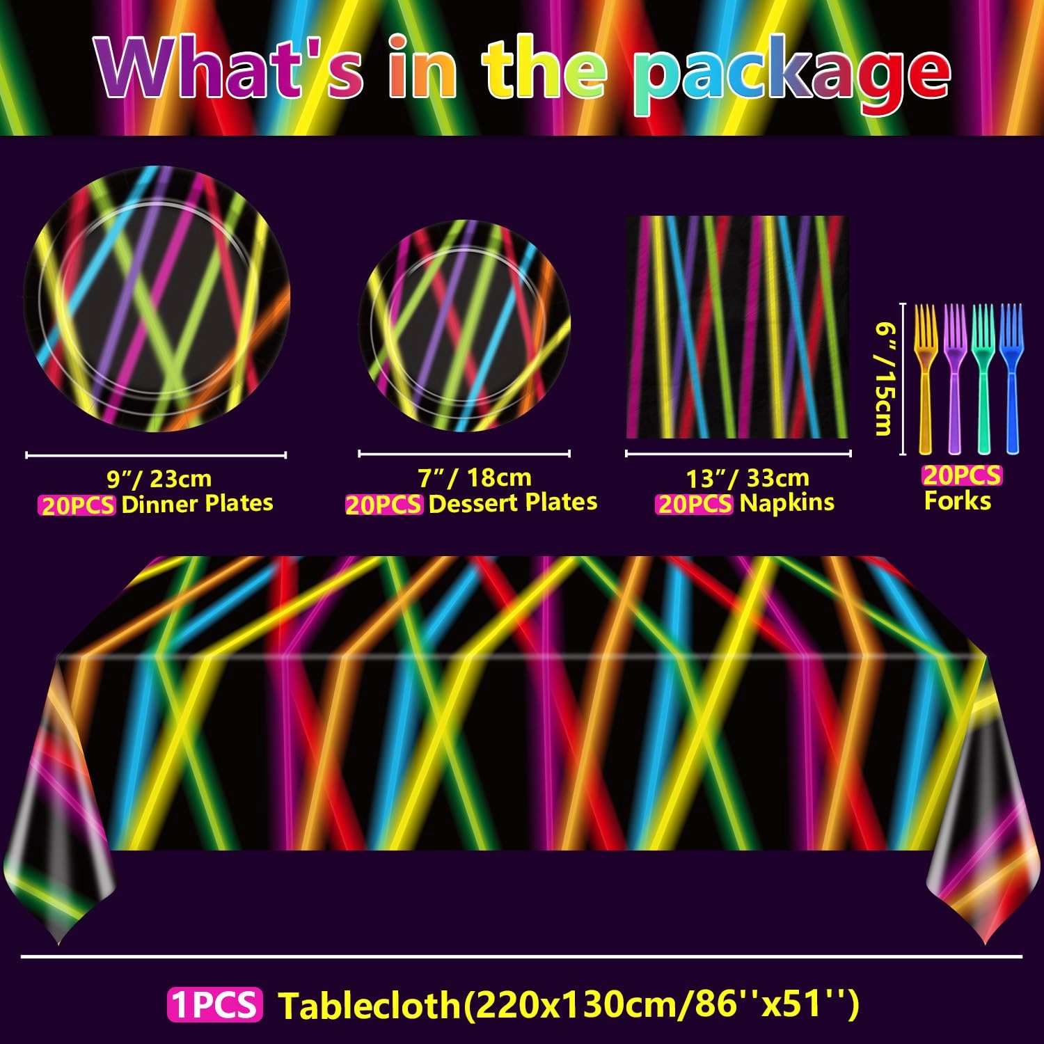 Glow Party Supplies Plates - 81 Birthday Glow Party Halloween