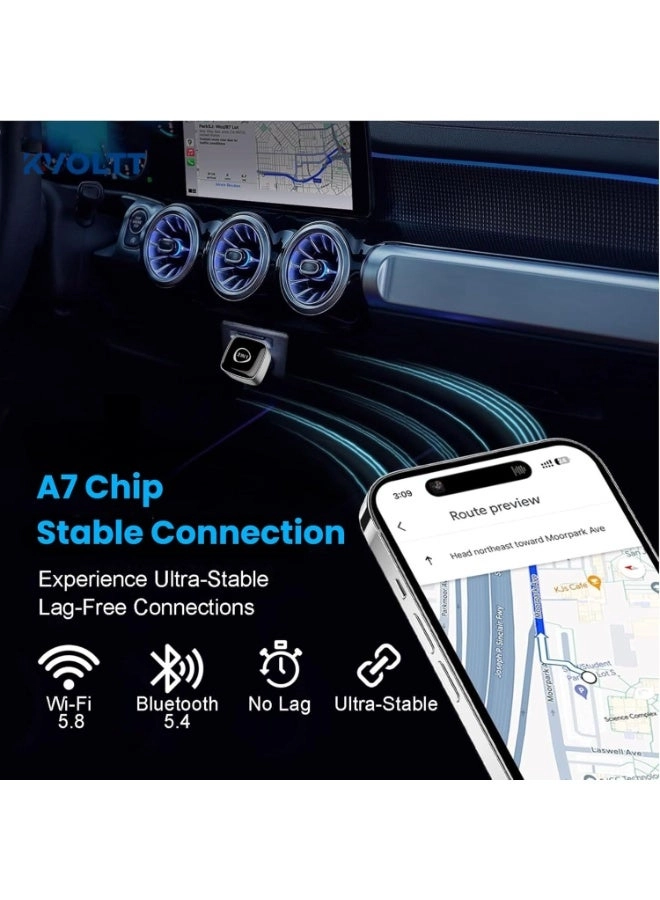 CarPlay Wireless Adapter - 2-in-1 Wireless Plug & Play
