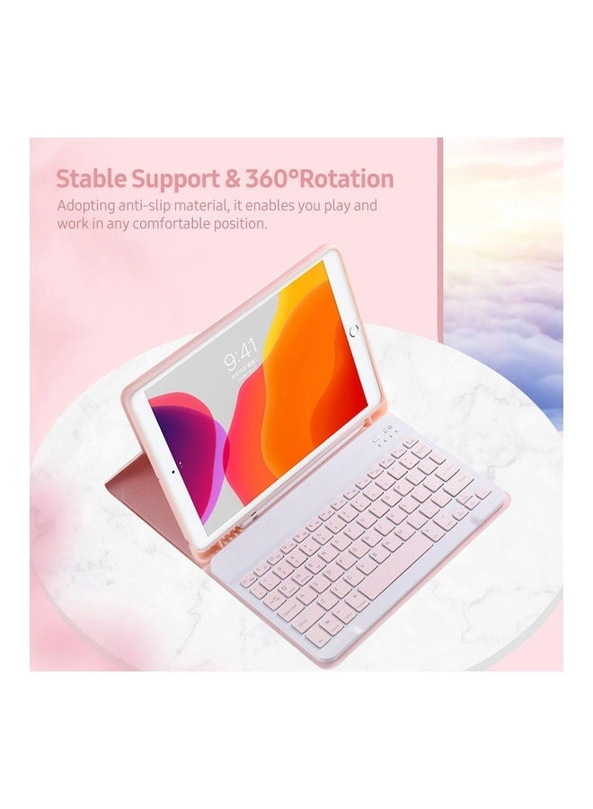 Detachable Bluetooth Keyboard Case with Elastic Pen Slot for Tablet