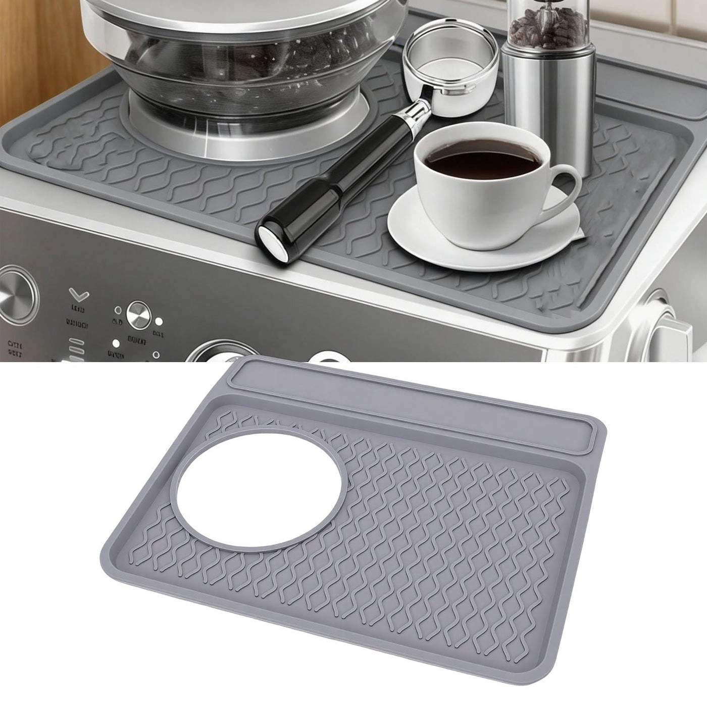 Coffee Tamper Mat - Black Silicone Fit for BREVILLE 870 880