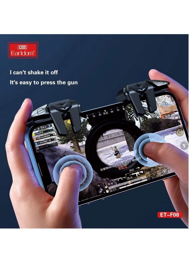 L1 R1 PUBG Mobile Trigger Controller - Black/Silver iOS & Android