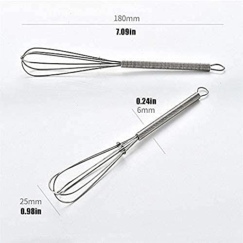 Mini Spring Handle Hand Mixer - Stainless Steel Small
