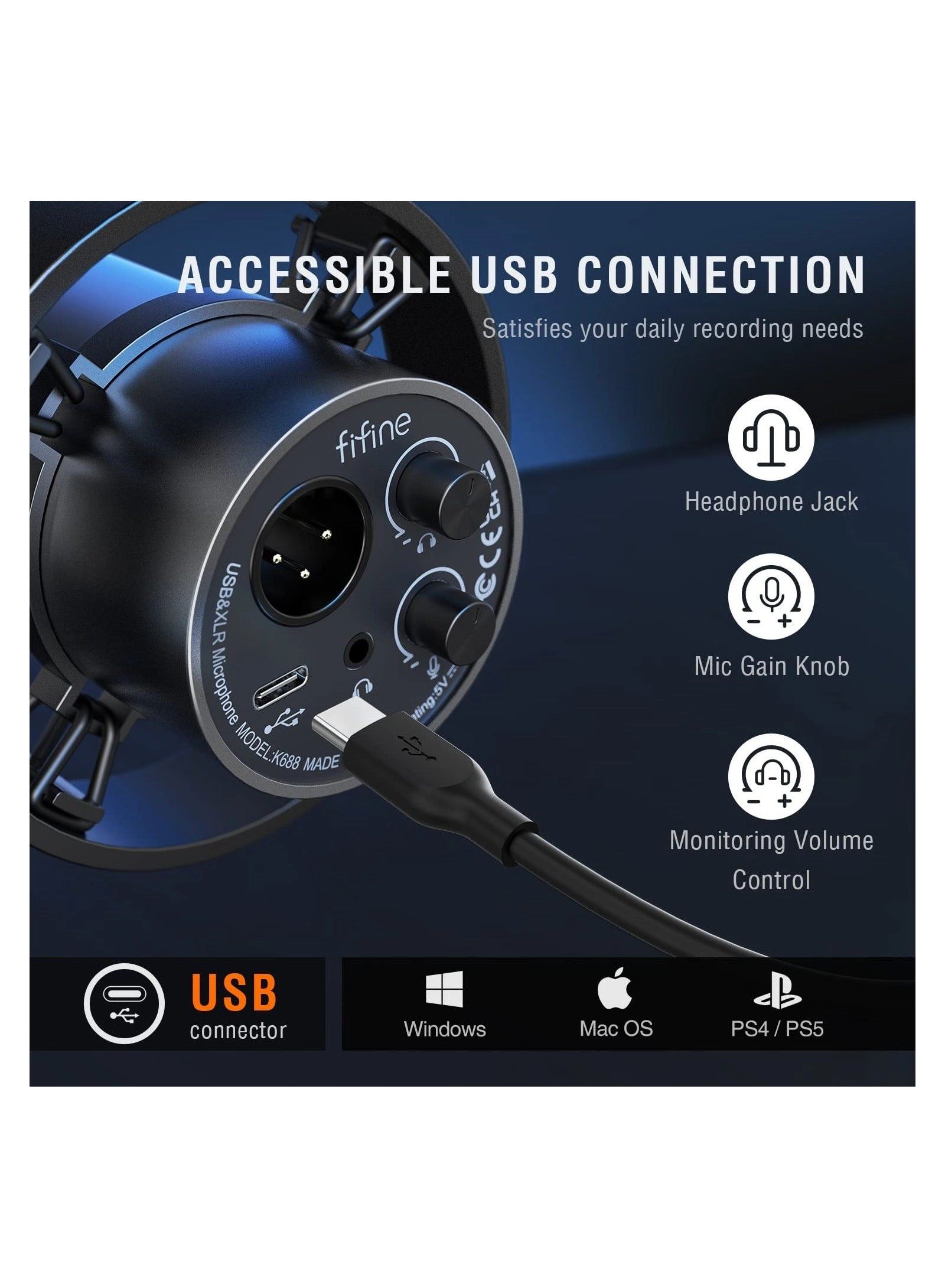 K688P XLR+USB Microphone