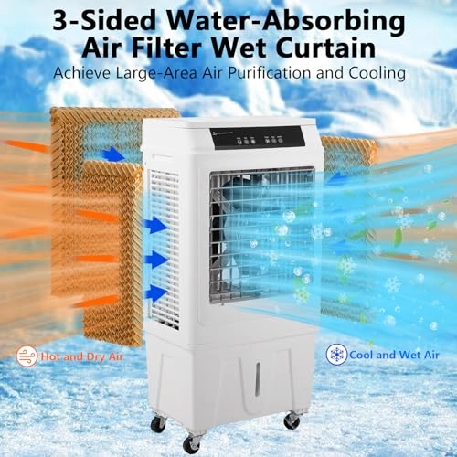 Evaporative Air Cooler - 3000 CFM 10.3-Gallon