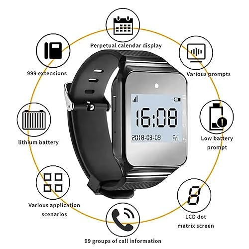 Wireless Caregiver Pager - LCD Dot Matrix Screen 150M Range