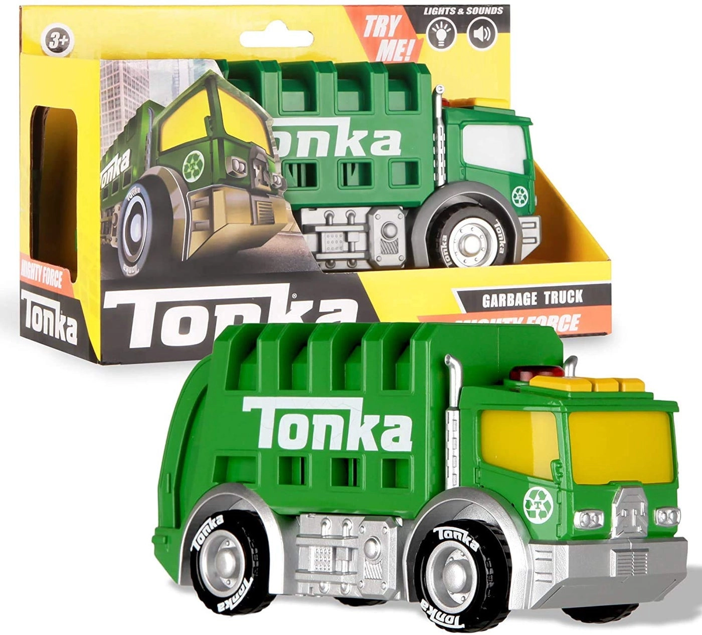 Mighty Force Lights & Sounds - Garbage Truck - Blue Two AAA Batteries