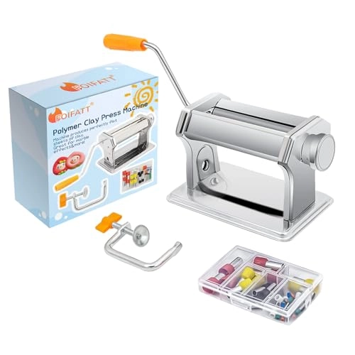 Foifatt Clay Press Machine - Stainless Steel + Clay Cutters - 40PCS