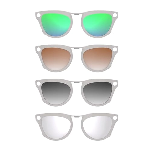 Polarized Clip for Ray-Ban Meta Skyler - 4Pcs Silver+Grey+Brown+Green