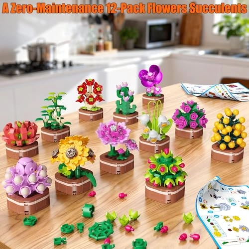 Flower Succulent Building Blocks Set - 1001 pcs Botanical