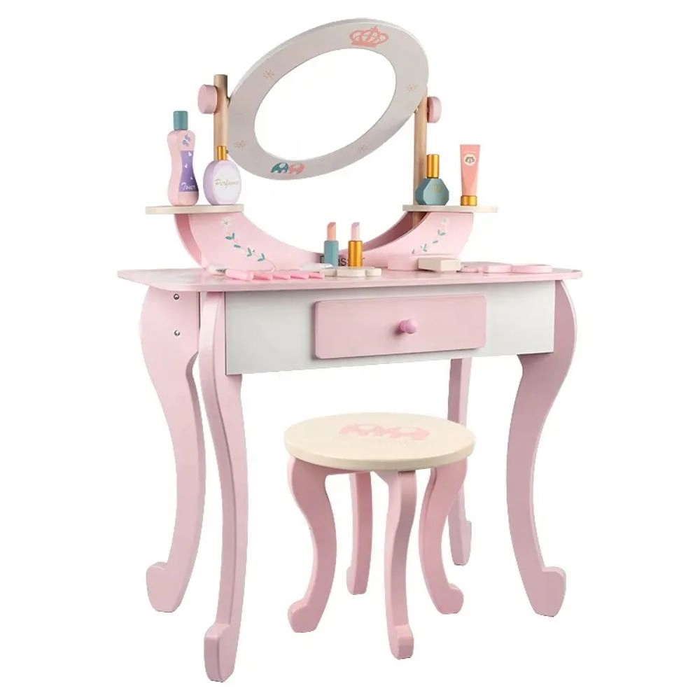 Kids Wooden Vanity Set With Stool (GB-MSN 21014)