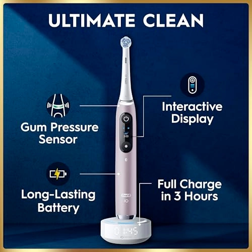 iO9 - 3 Toothbrush Heads Charging Travel Case 7 Modes