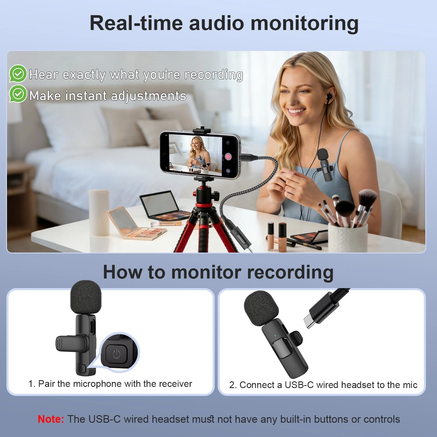 WM325 Wireless+Lightning+USB+3.5mm-Mini-Jack Microphone Pack