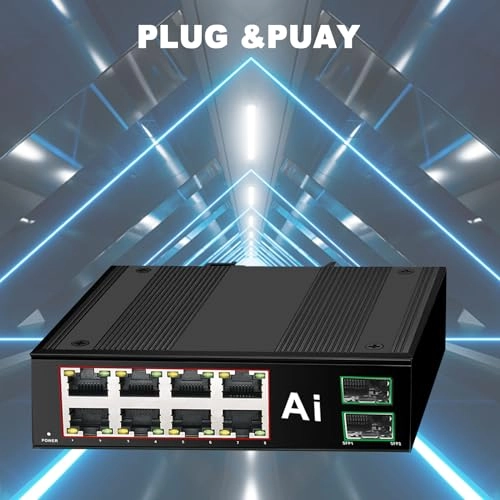 10-Port Ind | 8*PoE Gigabit+2*Uplink 8-Ports