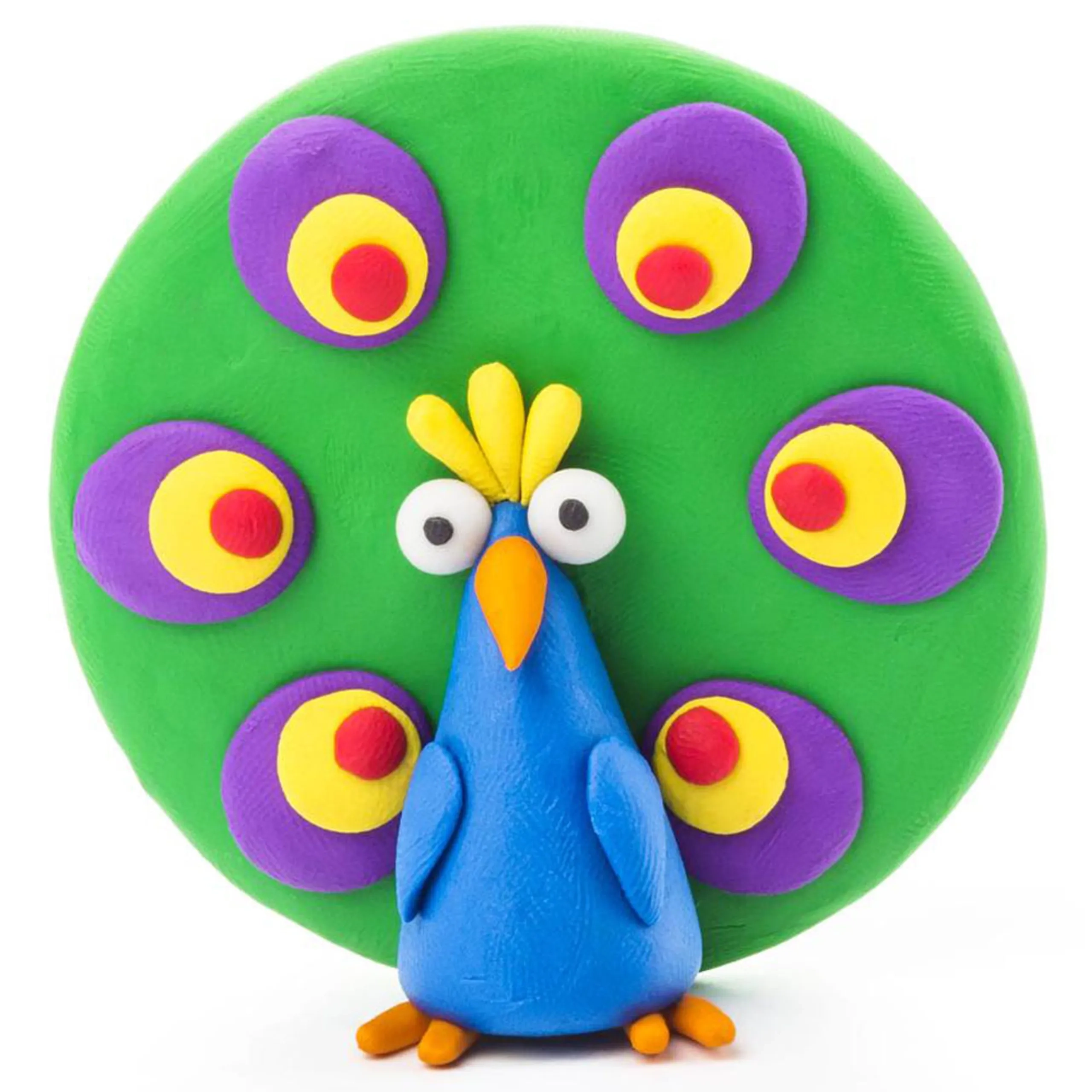 DIY Peacock Plastic Modelling Air Dry Clay Kit - Air Dry Clay 170g 3pcs.