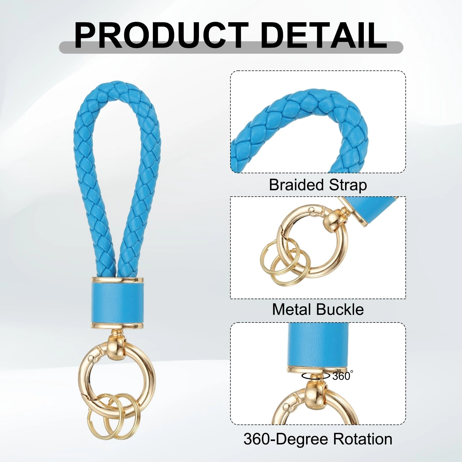 Braided Leather Keychain - Animal