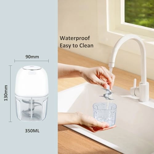 Mini Electric Kitchen Chopper - 350 ml USB Rechargeable