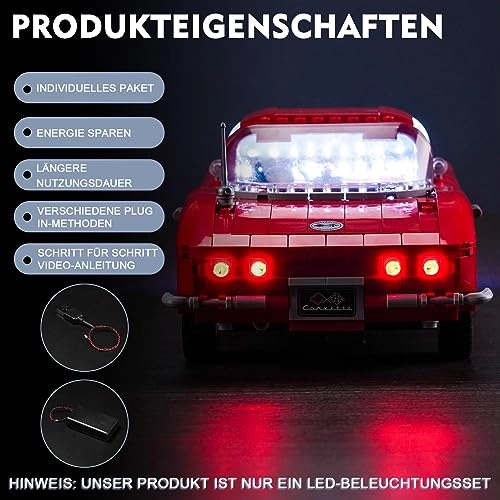 LED Light Set for LEGO 10321 Icons Corvette - Copper 5 Volts