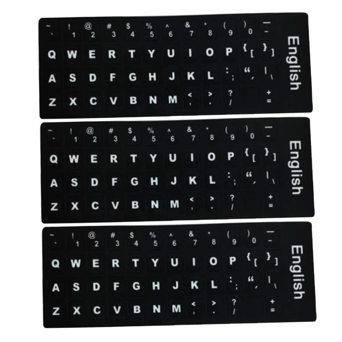TCSEH Keyboard Sticker - Black 3pcs Non-Transparent