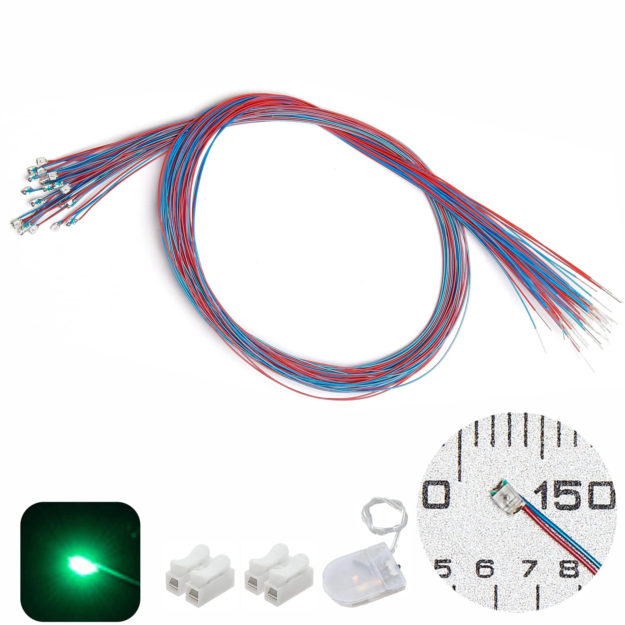 0805 SMD LED - Pre-wired 25 Count Green