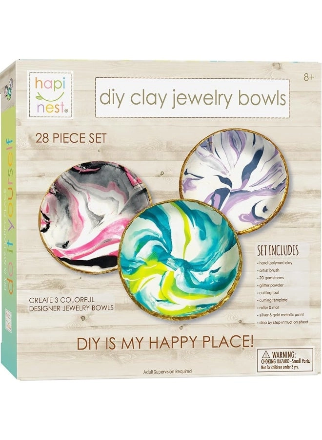 Make Your Own Clay Jewelry Dish Craft Kit - 3 Dishes Ages 8-12