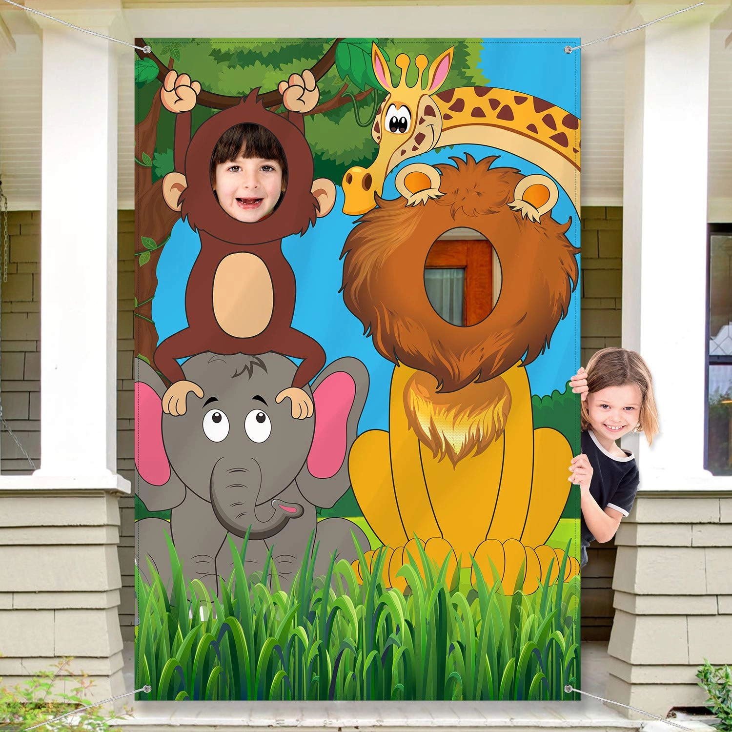 bpa Jungle Animals Backdrop - Birthday