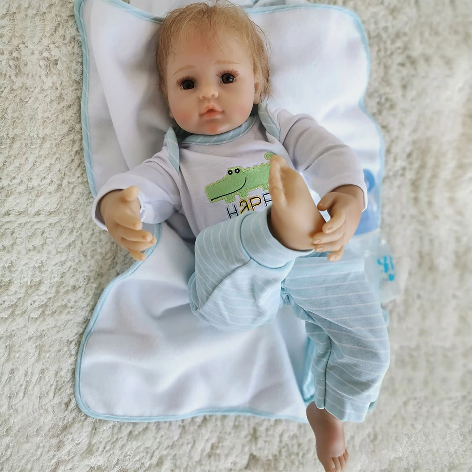F&FSH Reborn Baby Doll - 55cm 22" Vinyl Cotton Body