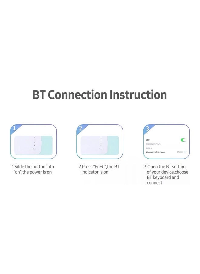 Round Keycap Touch Keyboard Case - Wireless