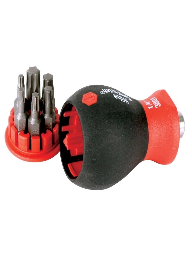 Wiha 38045 Stubby Multi-Bit Screwdriver Six-In-One