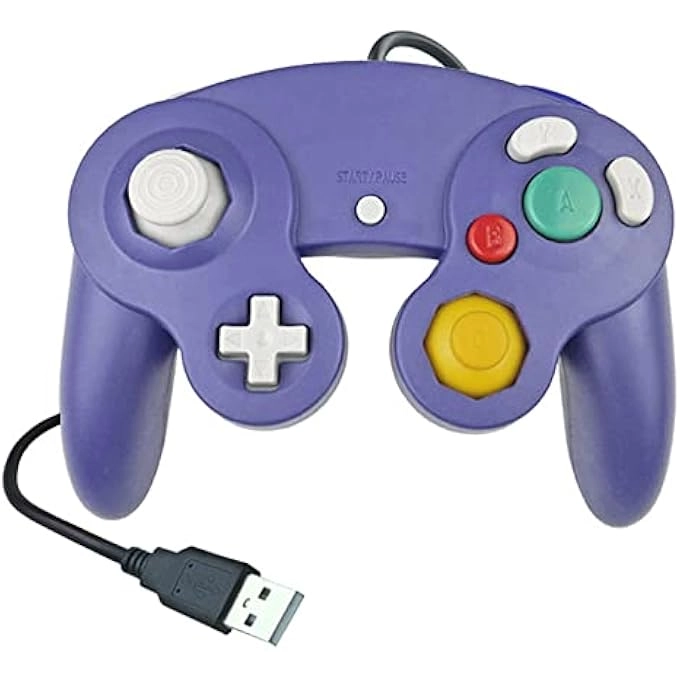 rayihni CLASSIC NGC WIRED USB CONTROLLER - PURPLE WINDOWS PC MAC
