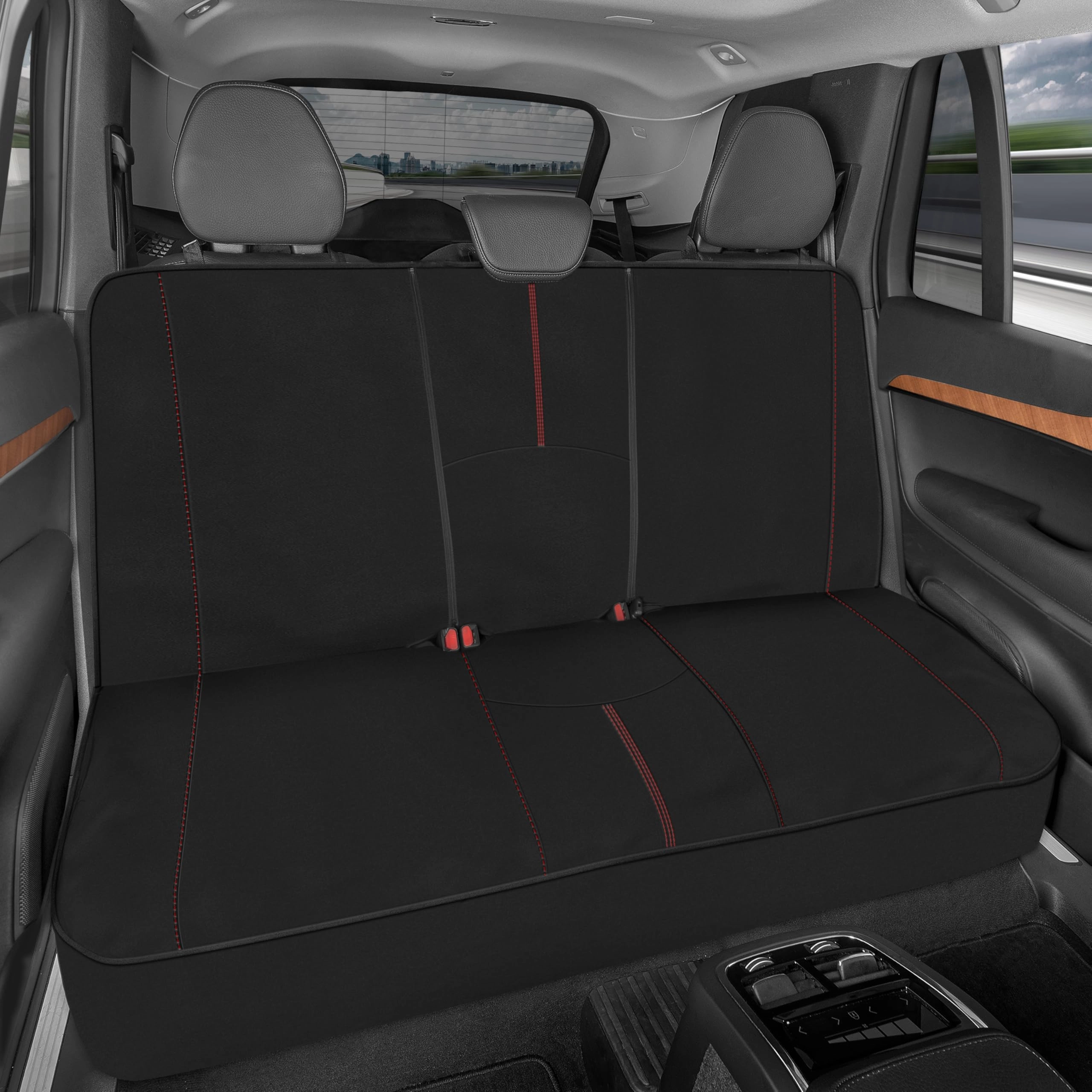 BDK AquaShield 60/40 Split Rear Bench Seat Cover - Waterproof Neoprene Beige