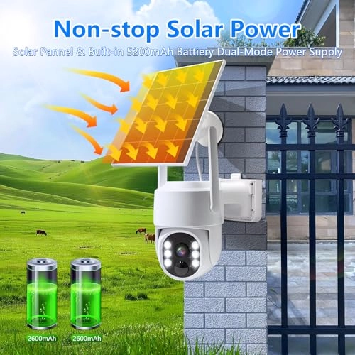 Solar-Powered Security Camera Kit - 4pcs 10 channels 4MP