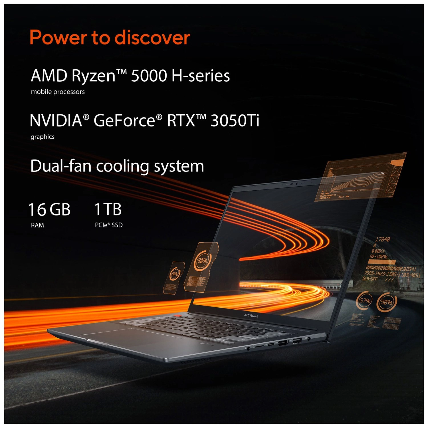 Vivobook Pro 14X M7400QE-OLEDBR9T - 14'' Ryzen 9-5900HX 16GB DDR4 1TB SSD