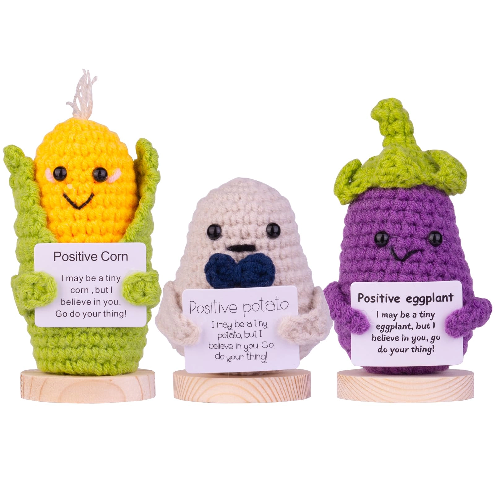 Mwmoeen Pocket Hug Positive Potato - Pack of 3 Blue Pink Black