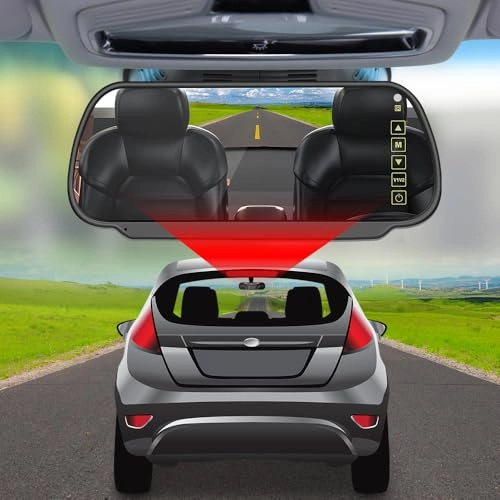 Rear View Mirror Reversing Camera - Night Vision Wired 1080P