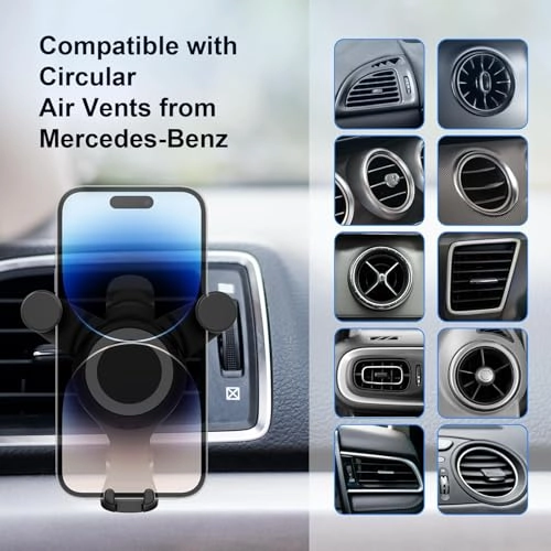 Car Mobile Phone Holder - Round Vents Mount Universal Compatibility