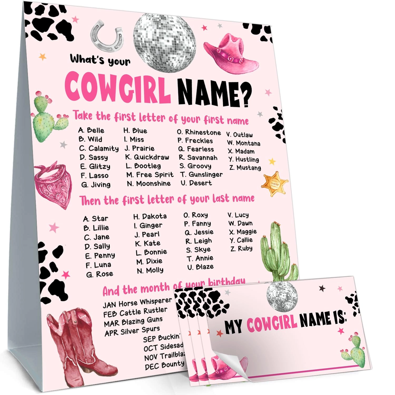 cidobi What is Your Cowgirl Name Game - 20.00 months 30 Name Stickers