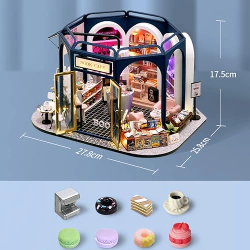 DIY Miniature Dollhouse Kit - Book Cafe 1:24 Scale