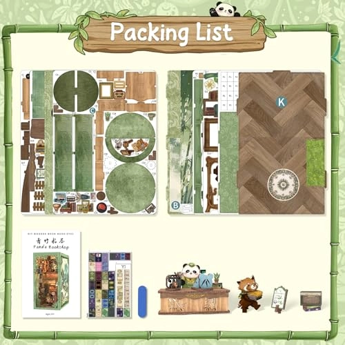 Book Nook Kit - Panda Bookshop Miniature